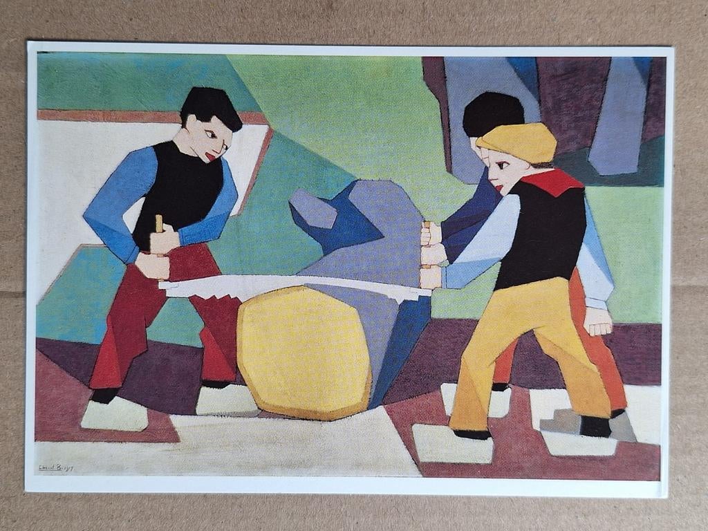 Chris Hendrik Beekman - Houtzagers, 1917. Kröller Müller., Ophalen of Verzenden, 1980 tot heden, Ongelopen, Overige thema's