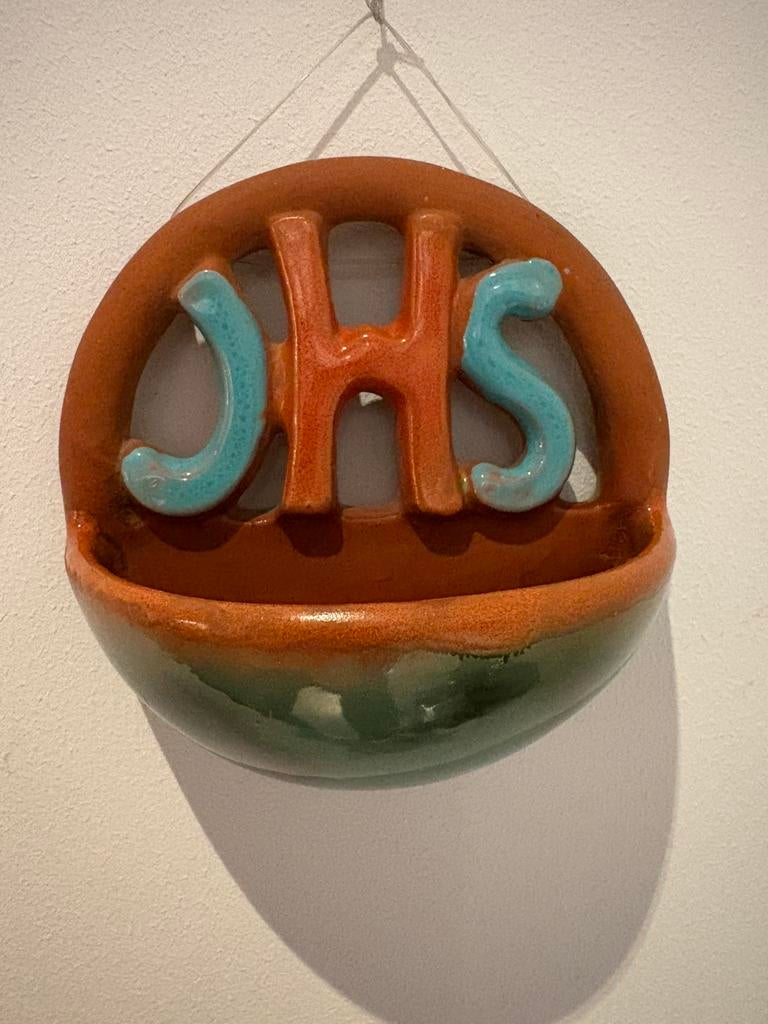 Vintage Wijwater bakje Atelier St Joris Beesel, Ophalen of Verzenden, Zo goed als nieuw, Overige typen, Christendom | Katholiek