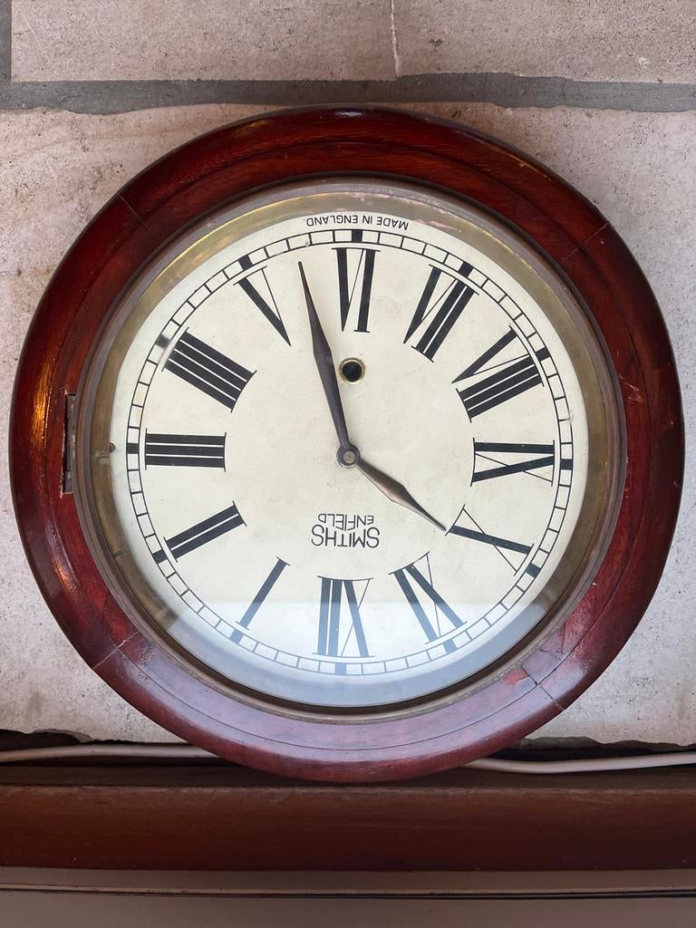 Vintage Smiths Enfield Wandklok, Antiek en Kunst, Antiek | Klokken, Ophalen of Verzenden