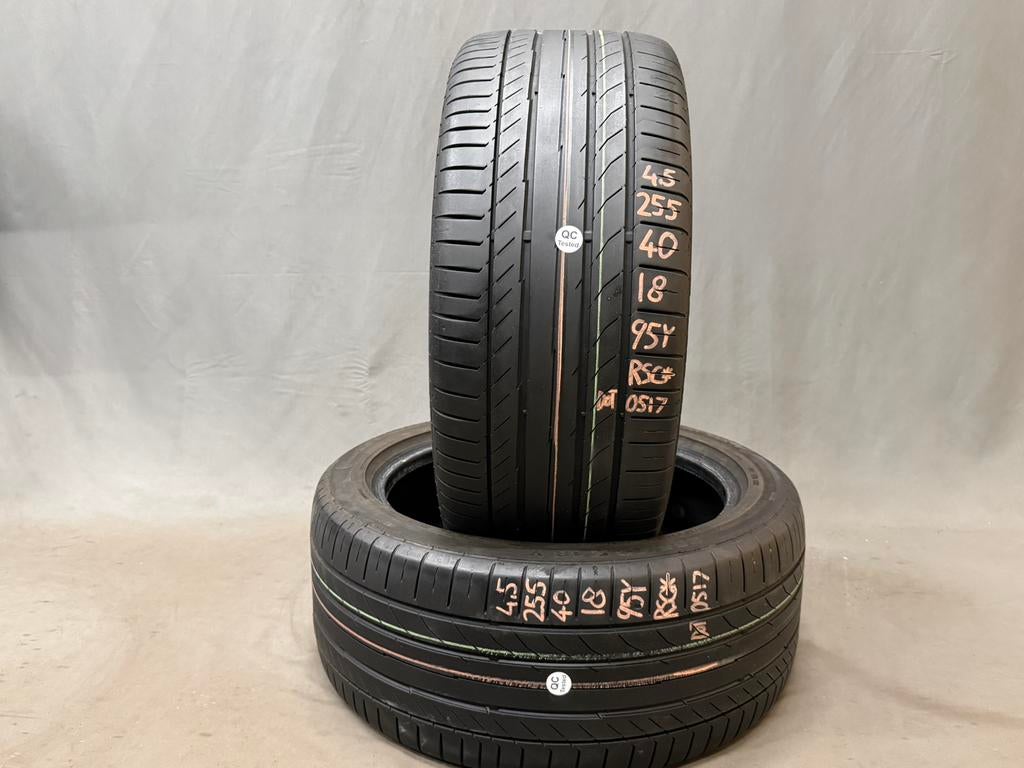 255/40/18 Continental Sportcontact5 Zomerbanden incl montage, 18 inch, Gebruikt, 255 mm, Ophalen of Verzenden
