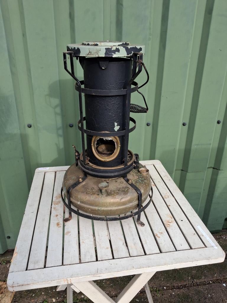 Vintage Aladdin Bleu Flame Petroleumkachel, Ophalen, Hout