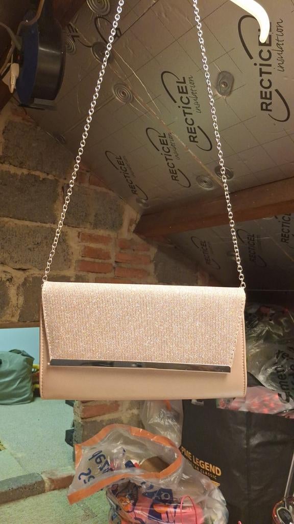 Roze glitter gala envelop handtas, Ophalen, Roze