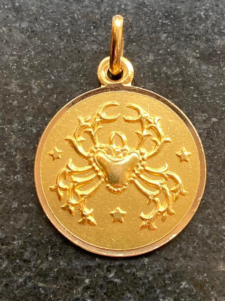 Hanger Sterrenbeeld Kreeft Goud 18kt, Gebruikt, Ophalen of Verzenden, Goud, Goud