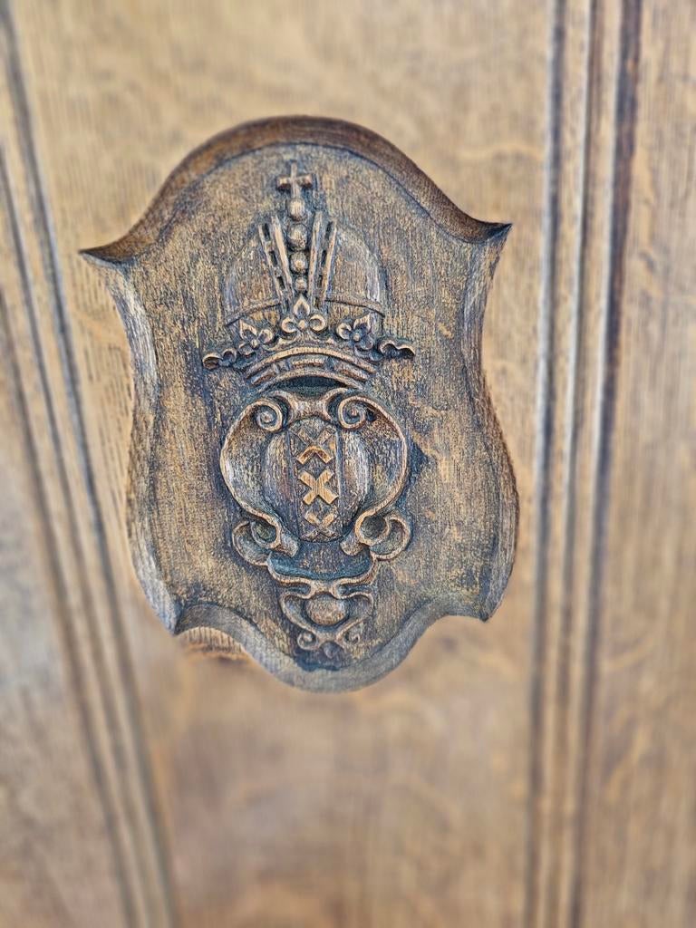 Antieke 2-delige Amsterdamse Eiken Kast, Ophalen