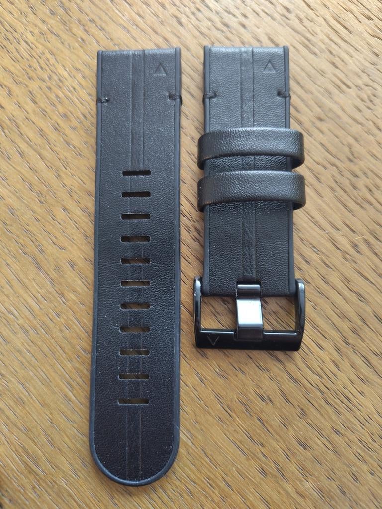 Garmin Quickfit 26 bandje siliconen/leer zwart, Ophalen of Verzenden, Zo goed als nieuw, Zwart, Garmin