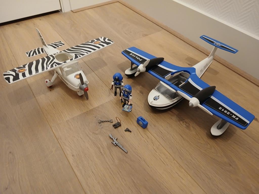 Playmobil Politie- en Safarivliegtuig Set, Ophalen of Verzenden, Gebruikt, Jongen of Meisje