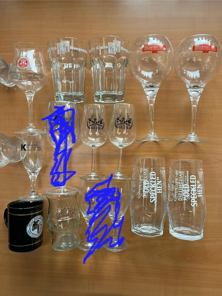Verzameling 12x Bierglazen Bier Glazen Glas Bierglas, Ophalen of Verzenden, Zo goed als nieuw, Bierglas