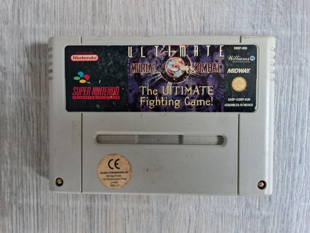 Mortal Kombat Ultimate the Ultimate fighting game, Spelcomputers en Games, Games | Nintendo Super NES, Vechten, 2 spelers, Ophalen of Verzenden