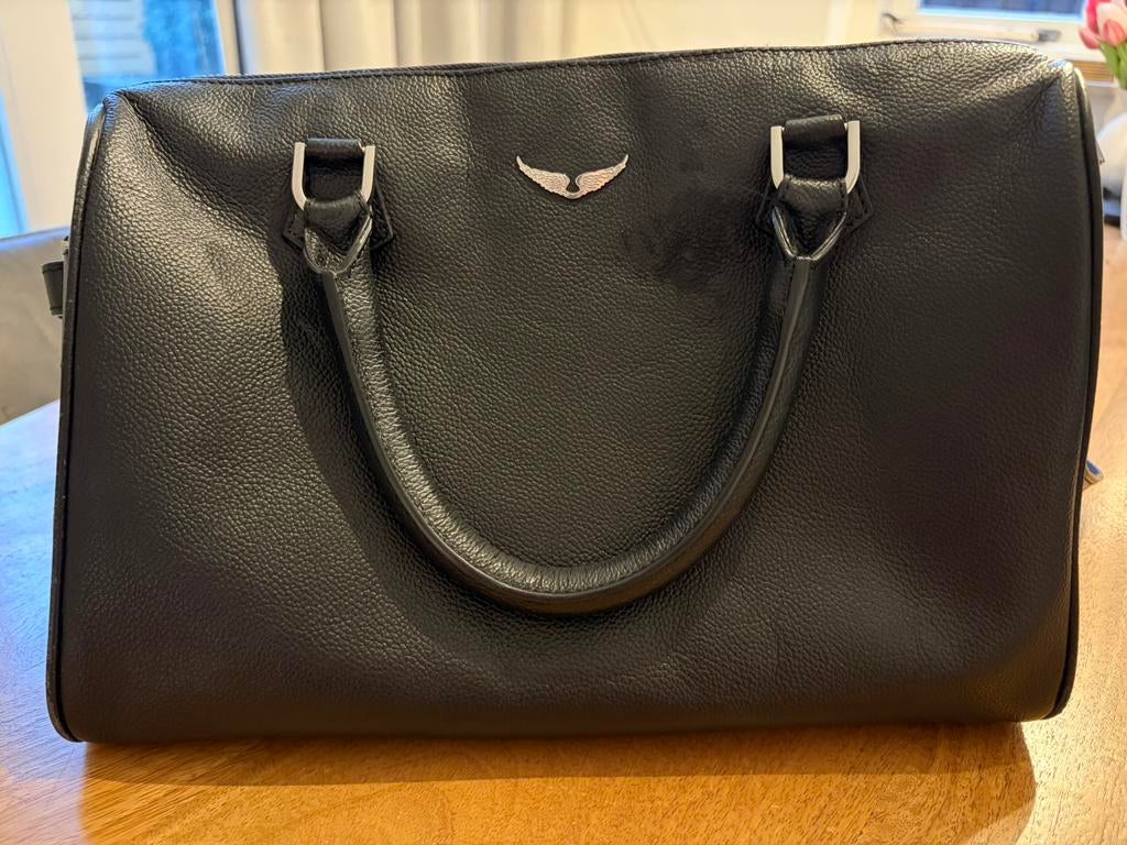 Zadig & Voltaire Sunny Medium – zwart leer, Sieraden, Tassen en Uiterlijk, Tassen | Damestassen, Ophalen of Verzenden, Zo goed als nieuw