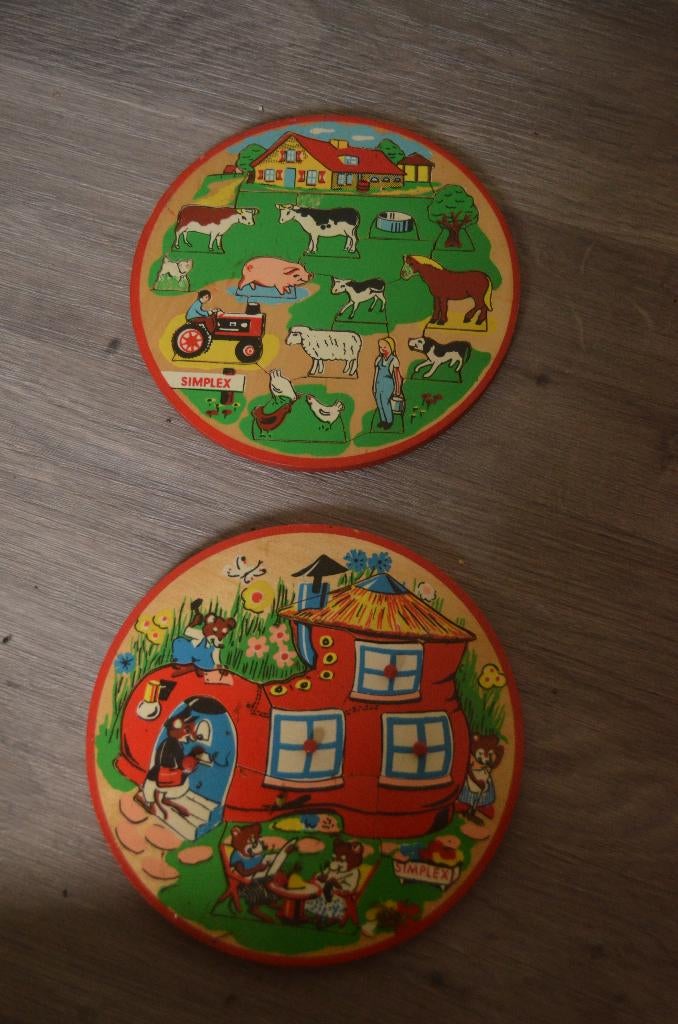 Ronde houten puzzel vintage, Ophalen, 10 tot 50 stukjes, Gebruikt, Van hout