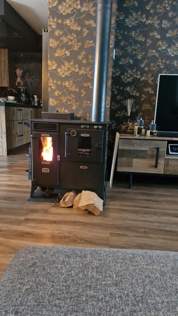 Black Diamond Hybrid Pellet en Hout Kachel met Pizza Oven, Ophalen, Nieuw, Pelletkachel, Vrijstaand