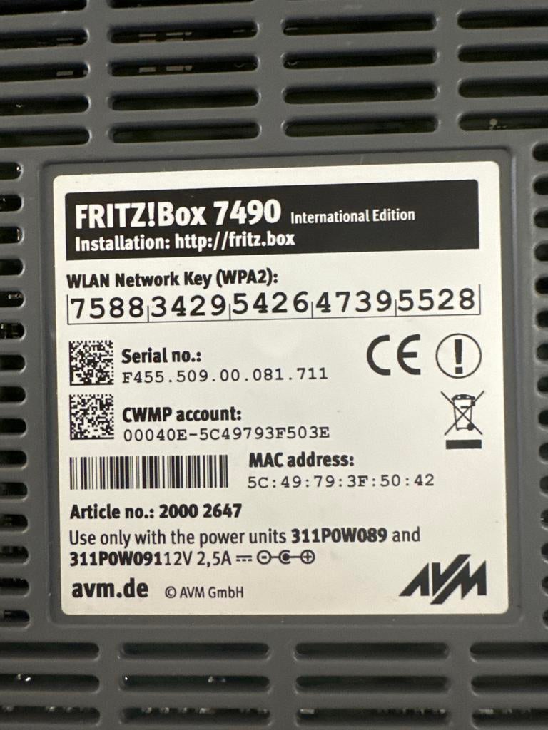 Fritz!Box 7490 Router - Perfect voor Thuisnetwerk, Ophalen, Gebruikt, Router met modem