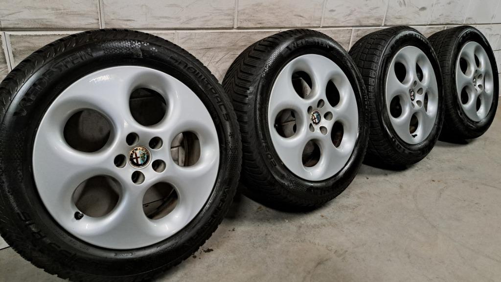 Lichtmetalen velgen Alfa 147 156 Spider 205/55/16, Gebruikt, 16 inch, Banden en Velgen, Personenwagen