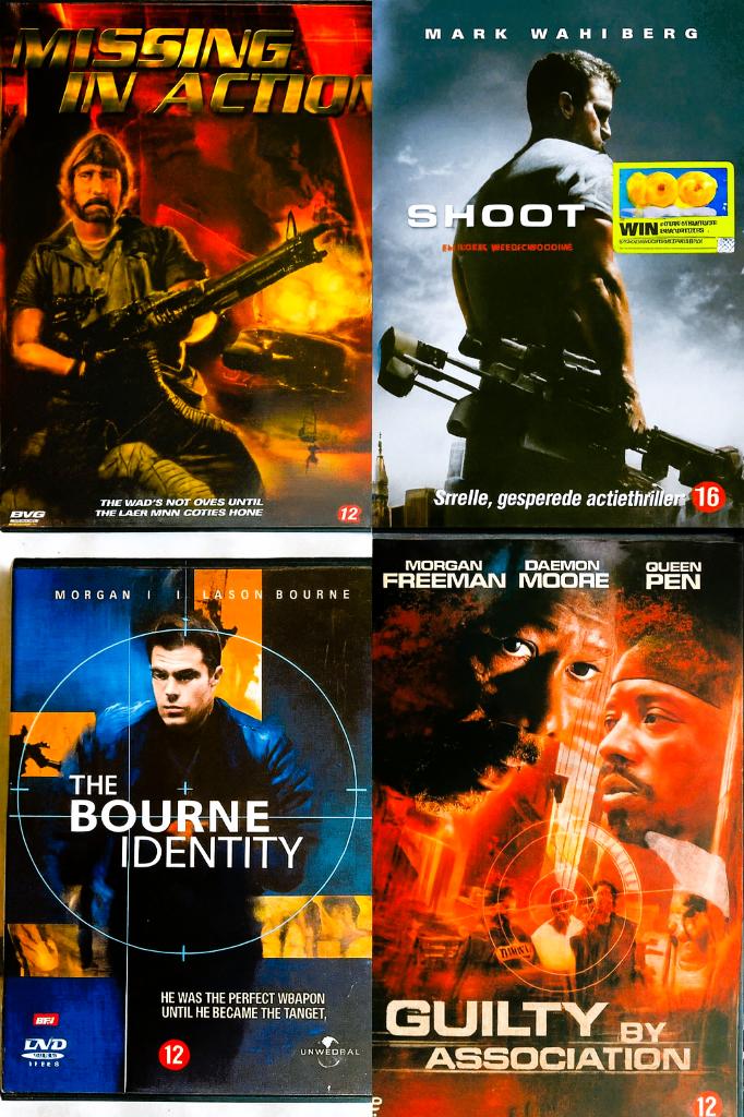 4 Top Actiefilms op DVD – Eén bundel, veel spanning!, Vanaf 16 jaar, Ophalen of Verzenden, Zo goed als nieuw