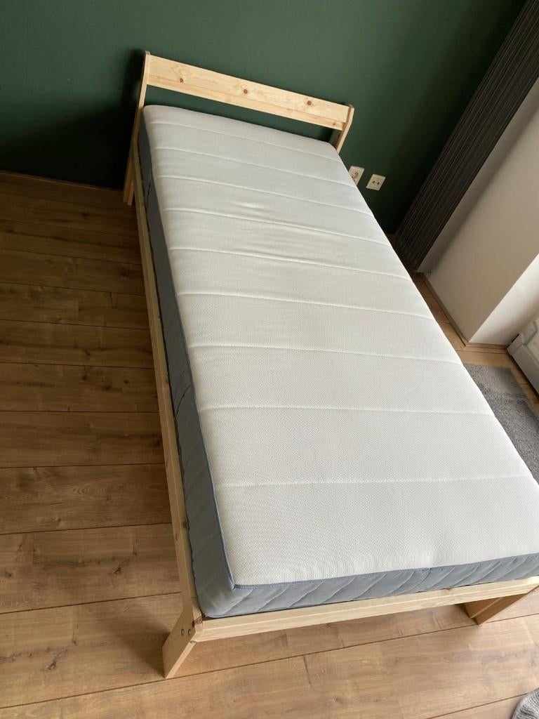 Neiden bedframe 90x200 cm (Bedframe Only!), Ophalen, 90 cm, Eenpersoons, Beige