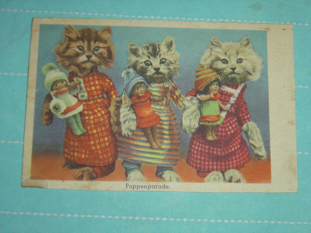 10) Gekleurde ansichtkaart Sprookjes, Verzenden, 1940 tot 1960, Gelopen, Overige thema's