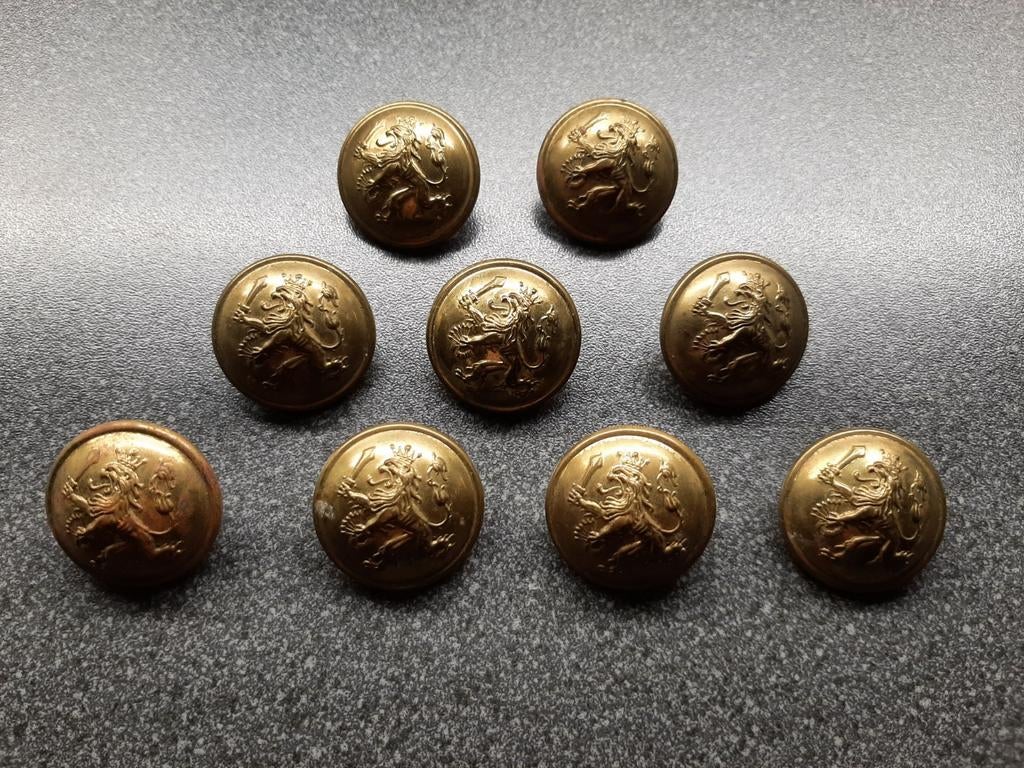 Nederlandse   oude koperen knopen /  25 mm.rond, Verzamelen, Ophalen of Verzenden, Landmacht, Nederland