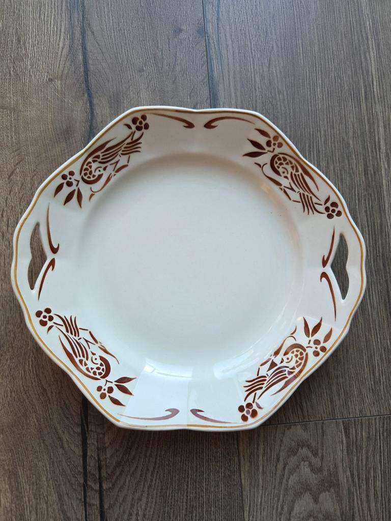 Vintage Sphinx Maastricht Serveerschaal - Jaren 50 Vogel, Ophalen of Verzenden