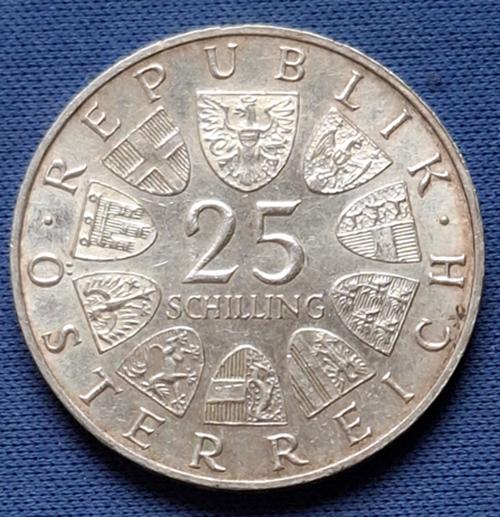 Oostenrijk 25 shilling 1964 Km 2895, Verzenden, Oostenrijk, Losse munt, Zilver