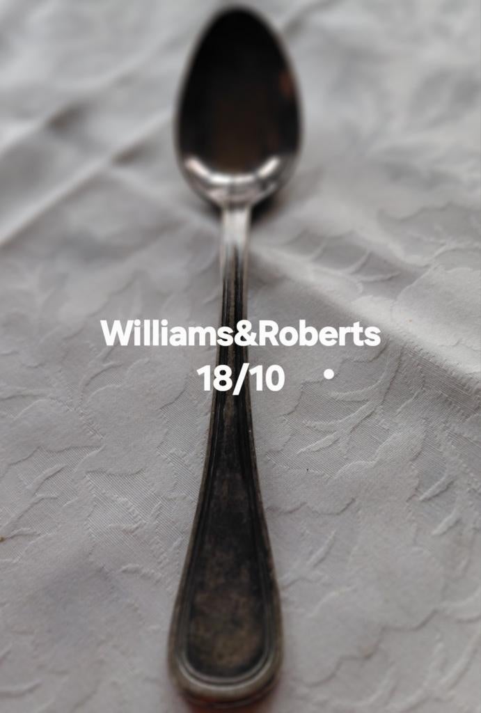 Williams&Roberts 18/10 verzilverde lepel ronde brede handvat, Ophalen of Verzenden