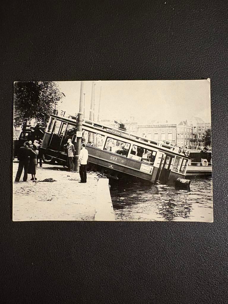 Foto GVB-tram 263 van lijn 4 in de Amstel (1950), Ophalen of Verzenden, Gebruikt, Tram