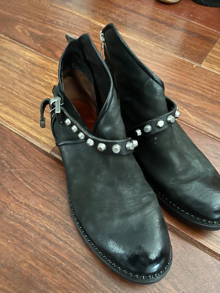 Airstep / AS98 enkellaarzen / laars zwart met studs maat 38, Verzenden, Zwart, Airstep, Lage of Enkellaarzen