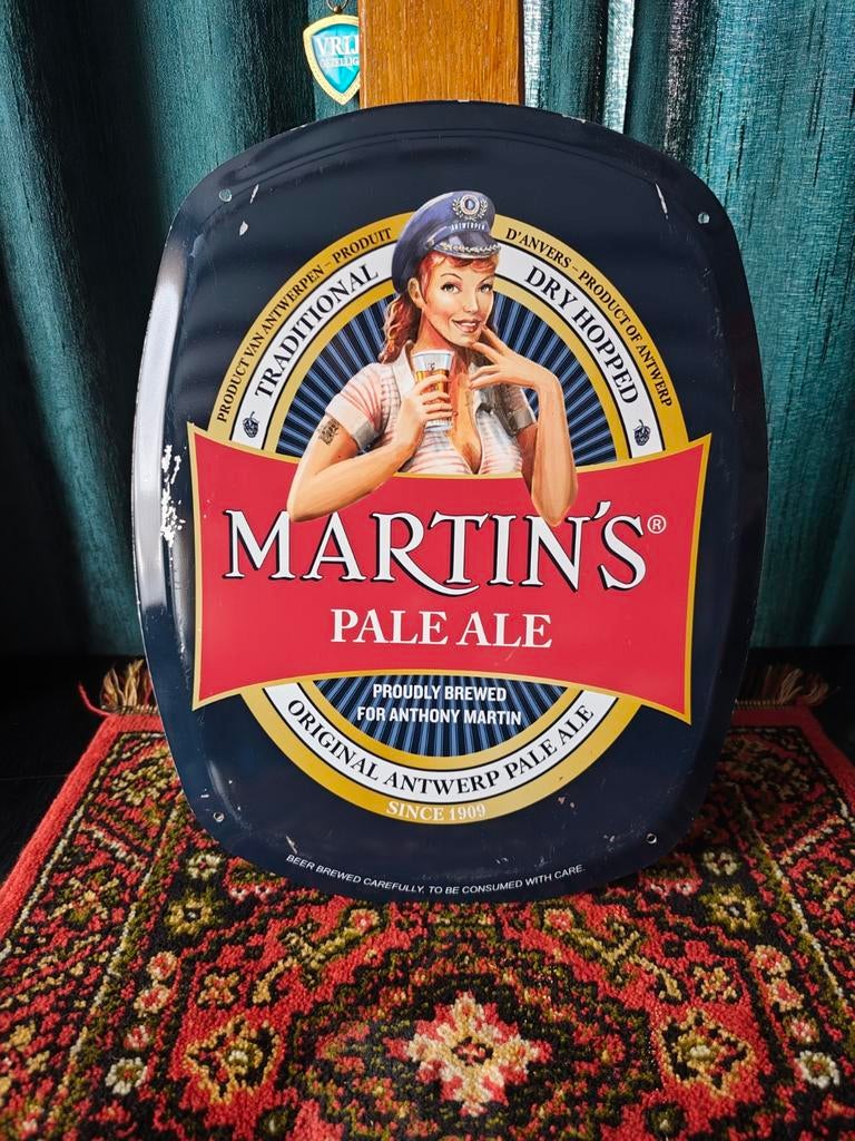 Mooi Martin's Pale Ale IJzeren Reclamebord, Ophalen of Verzenden, Gebruikt, Reclamebord