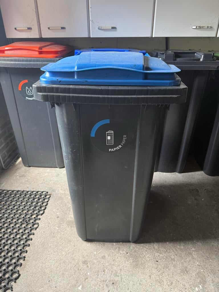 Oud papier en karton container 240 liter, Ophalen, Kunststof, Gebruikt, 40 liter of meer