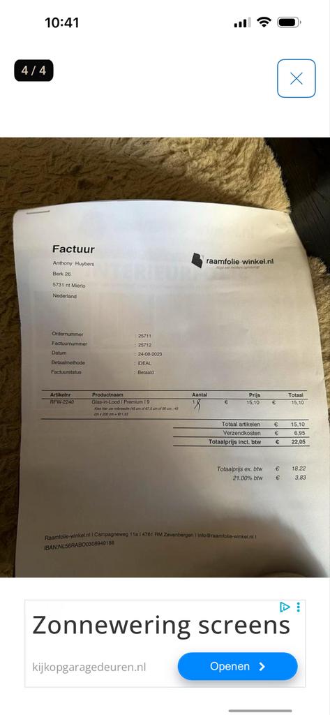 Raamfolie glas in lood patroon (nieuw), Minder dan 80 cm, Glas in lood, Nieuw, Ophalen of Verzenden