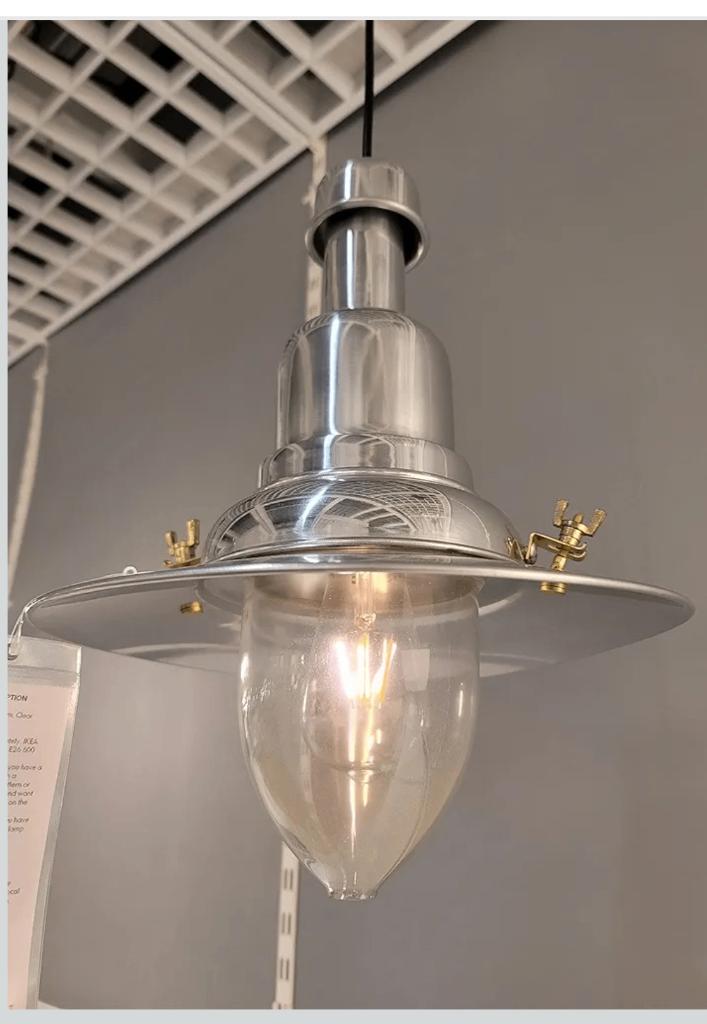 Ikea Ottava hanglamp 2x, Huis en Inrichting, Lampen | Hanglampen, Ophalen, Zo goed als nieuw, Glas, Midcentury