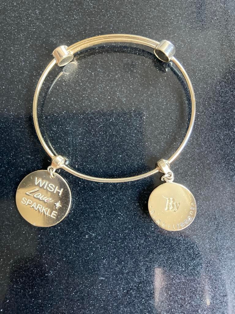 Nikki Lissoni | bedelarmband bangle | goudkleurig, Sieraden, Tassen en Uiterlijk, Gebruikt, Met bedels of kralen, Ophalen of Verzenden