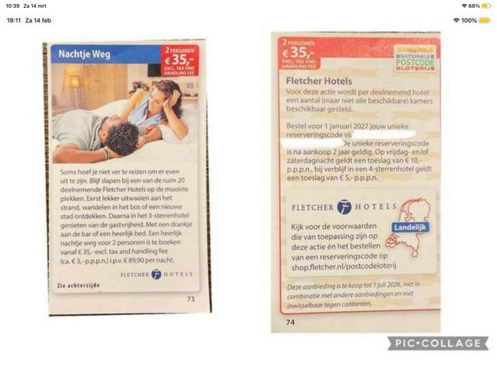 Voordeelbon Fletcher Hotels overnachting (KWF), Twee personen, Kortingsbon