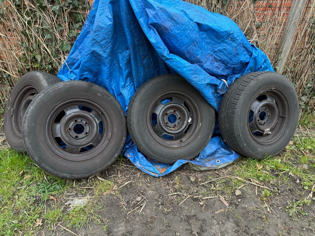 Set van 4 originele stalen Volvo velgen, Ophalen, 14 inch, Gebruikt, Banden en Velgen