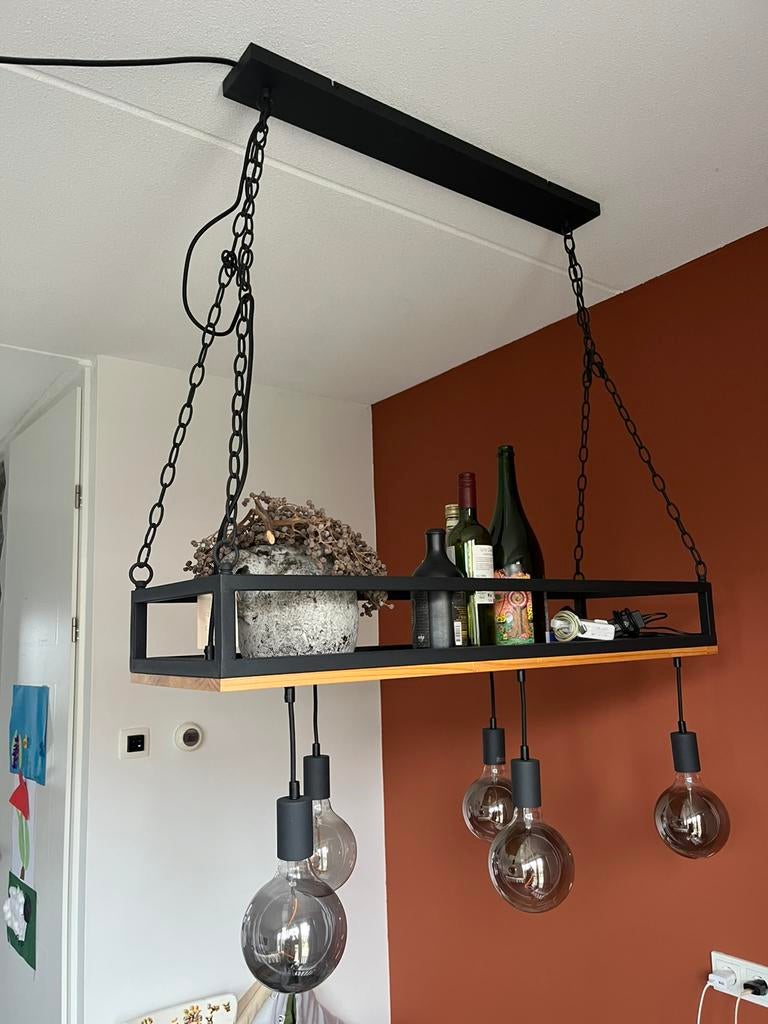 Leuke hanglamp, Huis en Inrichting, Ophalen, Zo goed als nieuw, Hout, 75 cm of meer