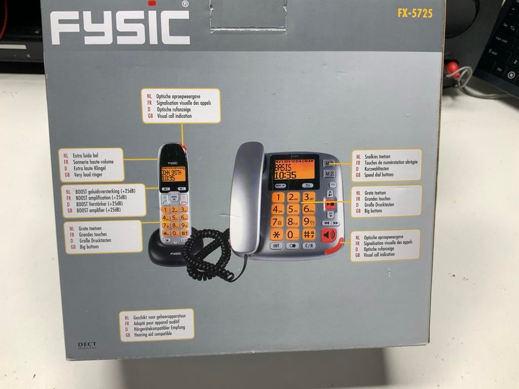 Fysic FX-5725 Duo DECT Telefoon met Grote Toetsen, Ophalen of Verzenden, Nieuw, 1 handset