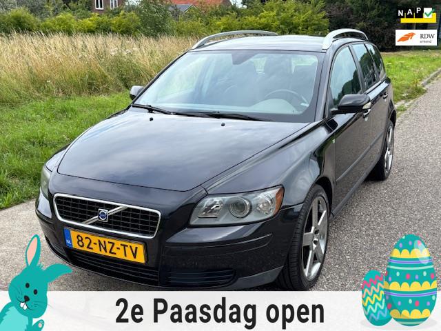Volvo V50 2.4 Elan ECC Audio/CD Leder/stof LMV 18" Cruisecon, Gebruikt, 700 kg, Leder en Stof, Zwart
