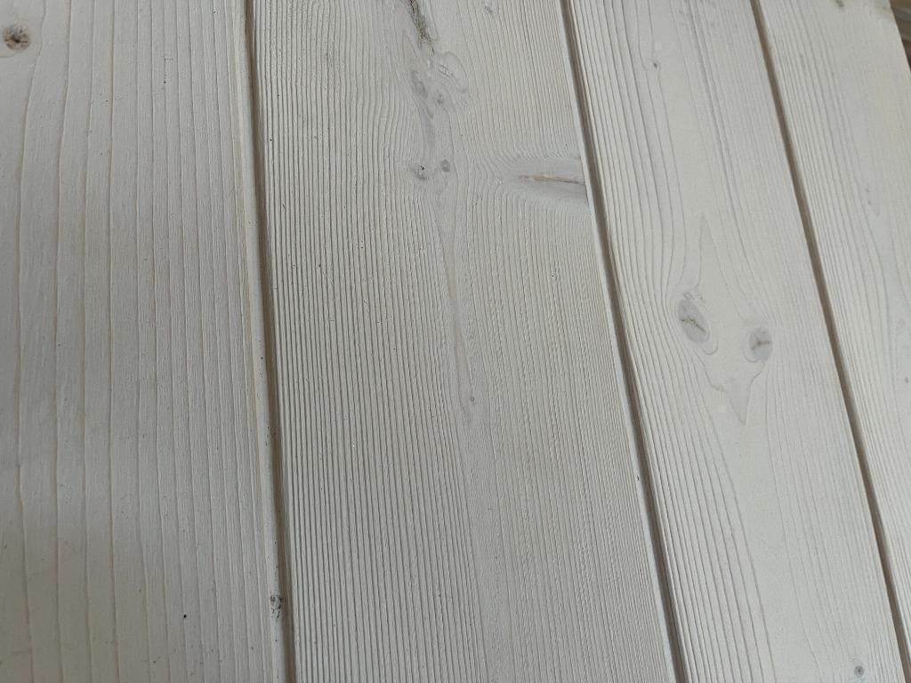 Wandbeschot, plafonddelen 13x135 2m60 lang wit geborsteld, Ophalen of Verzenden, 75 m² of meer, Wit