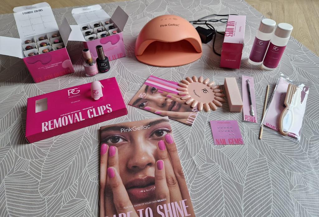 Pink Gellac Set met veel extra’s, Ophalen of Verzenden, Zo goed als nieuw, Overige kleuren, Handen en Nagels