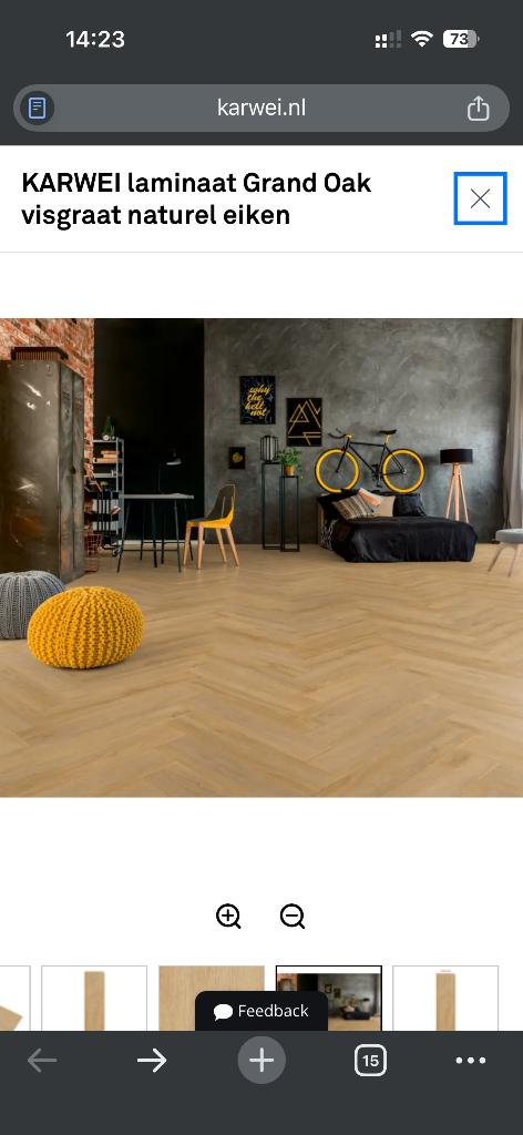 Visgraat laminaat, Ophalen, 50 tot 150 cm, Nieuw, 5 tot 10 m²