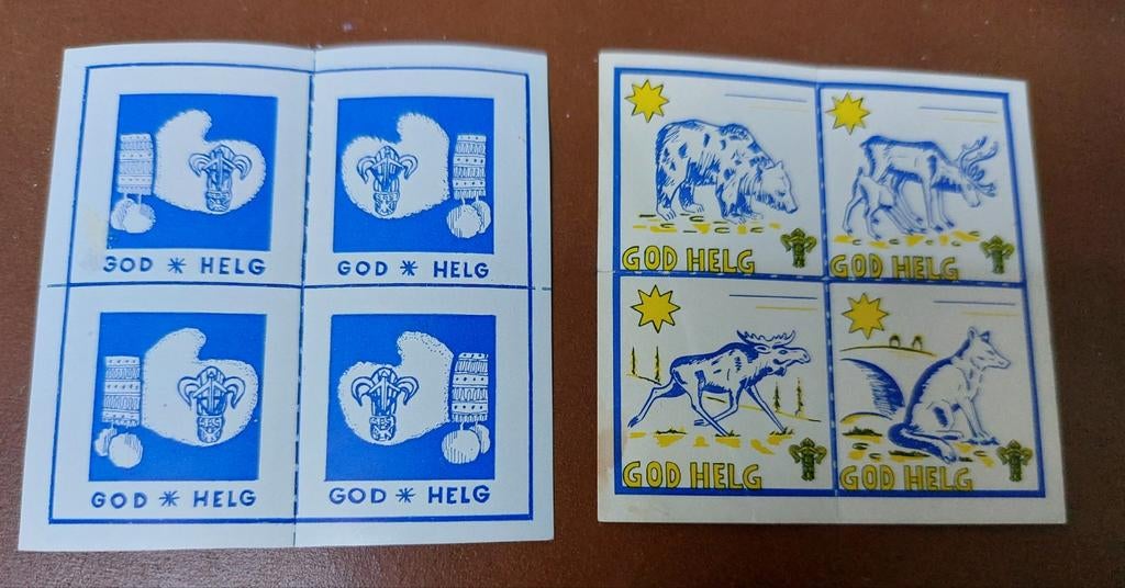 Zweden cinderella zegels jul Blåbands Ungdom jaren 70, Ophalen of Verzenden, Zweden, Postfris