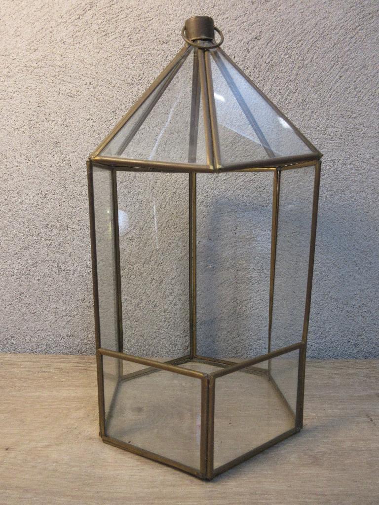 Vintage messing glazen kastje kweekkastje terrarium, Ophalen of Verzenden, Gebruikt