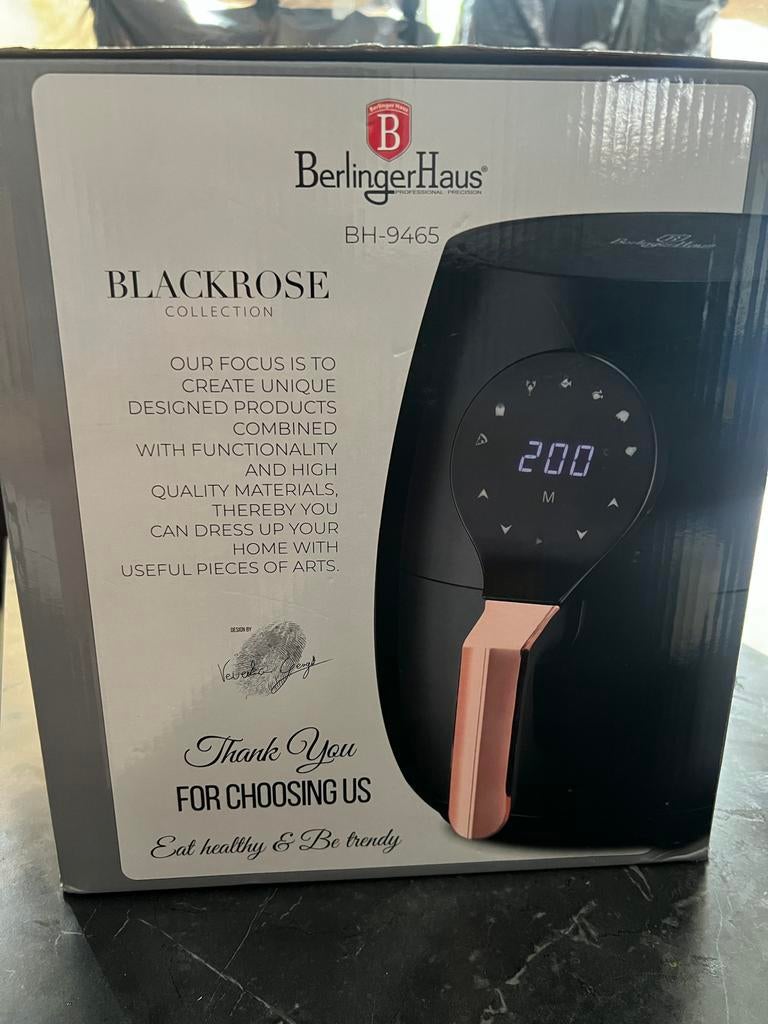 Nieuwe Berlinger Haus Airfryer - Black Rose Collectie 5L, Ophalen of Verzenden, Nieuw