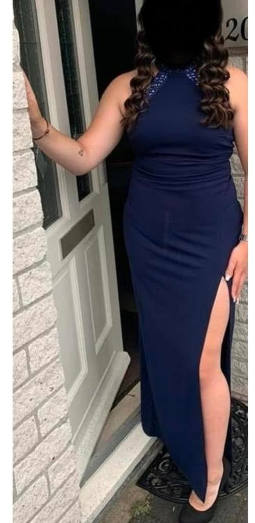 Prachtige galajurk met split maat 40    NIEUWSTAAT, Maat 38/40 (M), Galajurk, Blauw, Ophalen of Verzenden