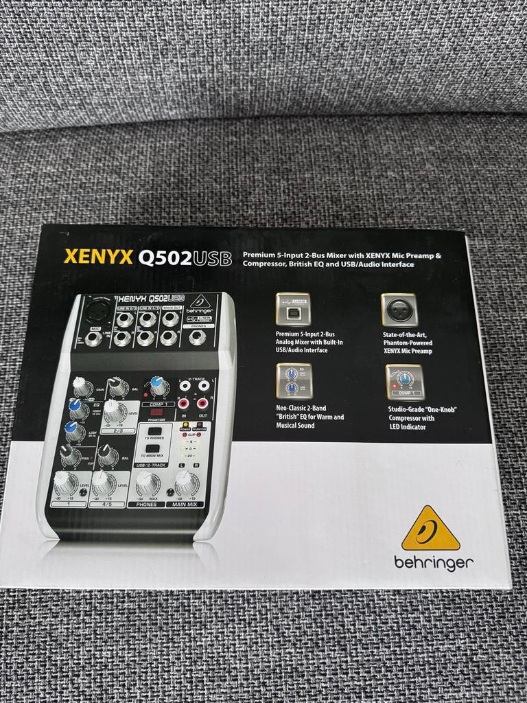 Behringer Xenyx Q502USB mixer, Ophalen of Verzenden, Gebruikt, Minder dan 5 kanalen, Microfooningang