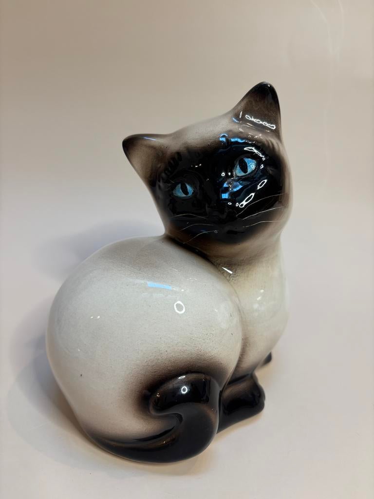 Vintage Siamees Kat Beeld - Jaren 60 Keramiek, Ophalen of Verzenden