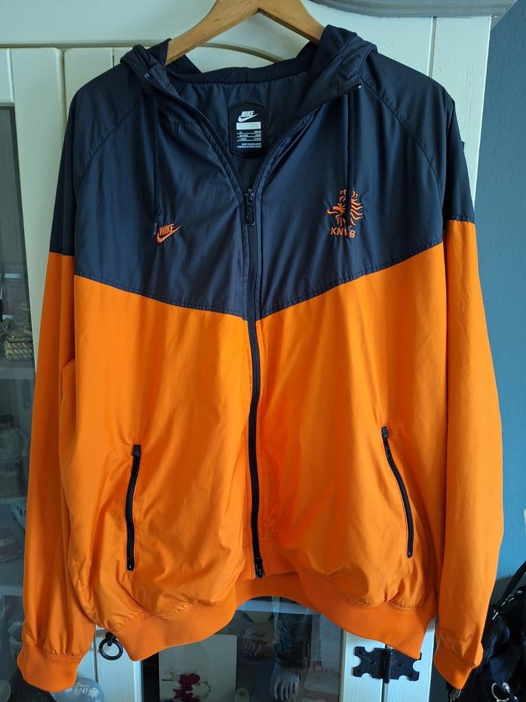 Origineel Nike KNVB Windrunner Jack - Oranje/Zwart, Kleding | Heren, Jassen | Zomer, Nike, Maat 56/58 (XL), Oranje, Ophalen of Verzenden