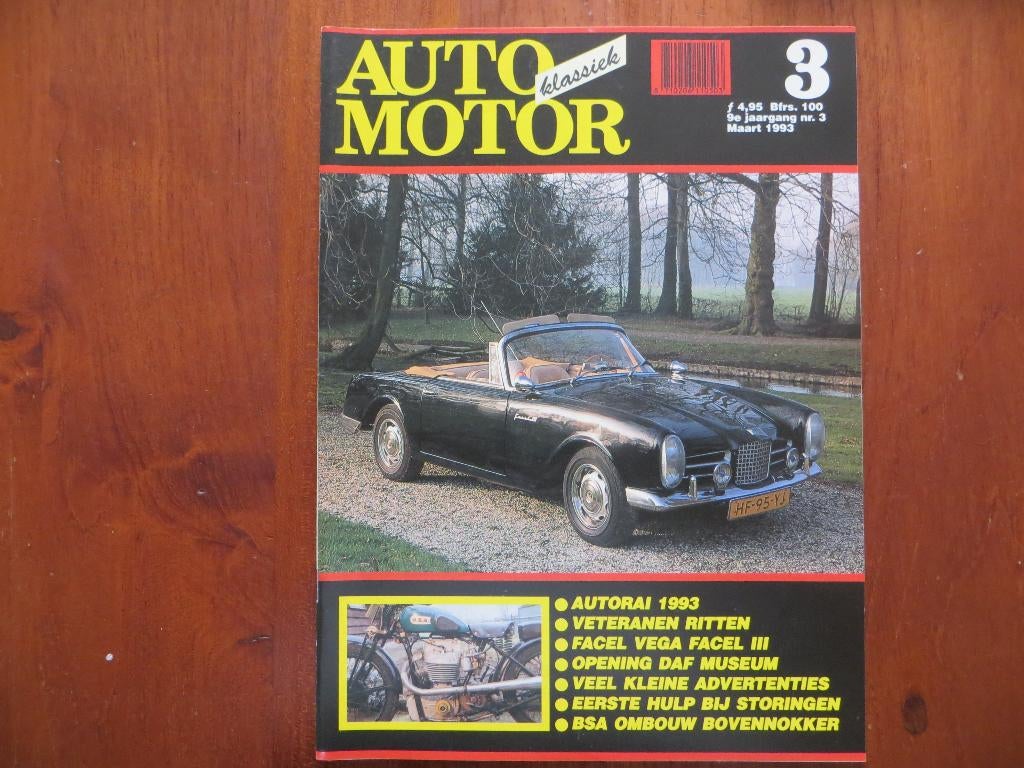 Auto Motor Klassiek 3 1993 Opening DAF Museum, Facel Vega, Ophalen of Verzenden, Nieuw, Overige merken