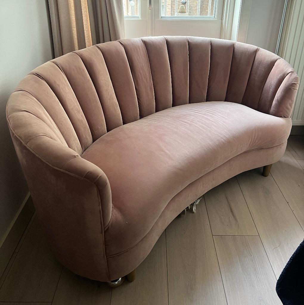 Roze Bankje Rivièra Maison, Ophalen, Gebruikt, Gekromd, schelp, klassiek, sierlijk, 150 tot 200 cm