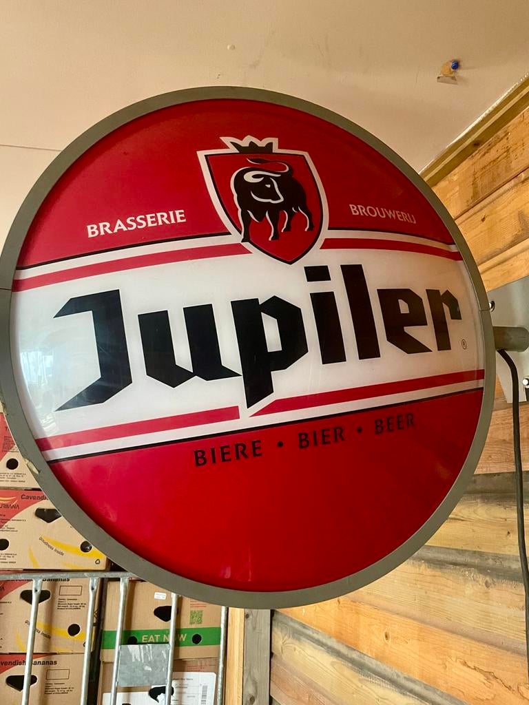 Jupiler grote lamp met verlichting, Ophalen, Reclamebord, Plaat of Schild, Jupiler