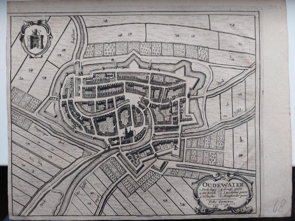 3 / Plattegrond uit 1649 van Joan Blaeu van Oudewater, Ophalen of Verzenden